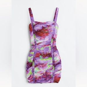 Gathered crepe mini dress from the Metaverse Collection